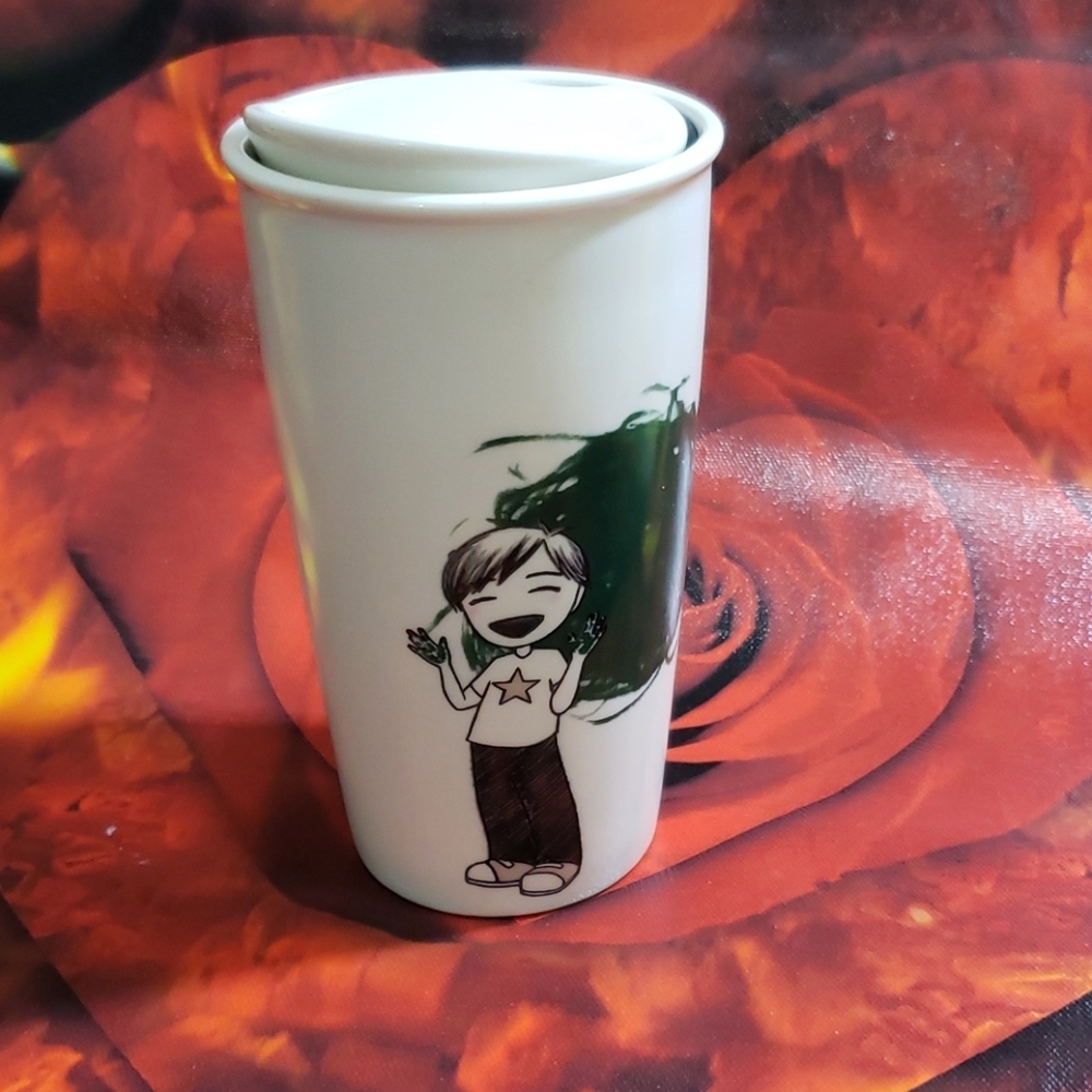 Starbucks porcelaine coffee mug with lid